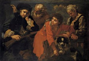 Return from the Hunt by Bernhard Keil Oil Painting