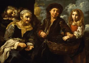 Young Boy Selling Vegetables Oil painting by Bernhard Keil