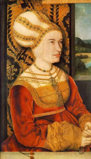 Portrait of Sybilla von Freyberg born Gossenbrot by Bernhard Strigel - Oil Painting Reproduction