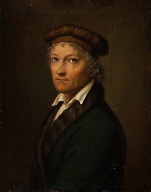 Portrait Of Thorvaldsen by Bernhard Von Guerard Oil Painting