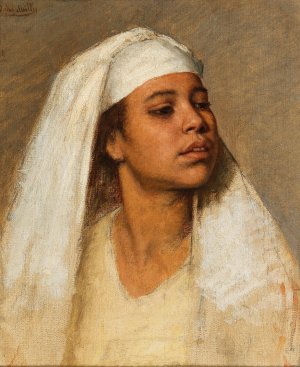 Portrait of A Coptic Woman by Bertha Muller Oil Painting