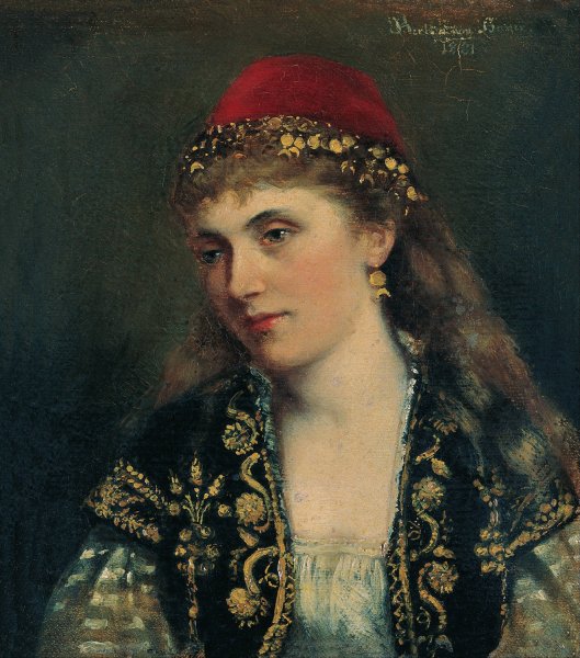 Portrait of a Woman by Bertha Von Bayer - Hand-Painted Oil Painting Reproduction