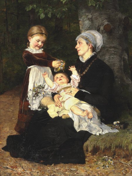Main Product Photo of En Ammes Besog  Painting by Bertha Wegmann