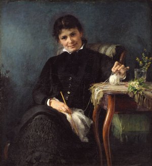 Madam Anna Seekamp, the Artist's Sister by Bertha Wegmann Oil Painting