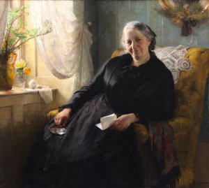 Portrait of Cecilie Trier, nee Melchior by Bertha Wegmann Oil Painting