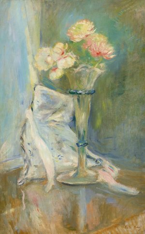 Anemones Roses by Berthe Morisot Oil Painting