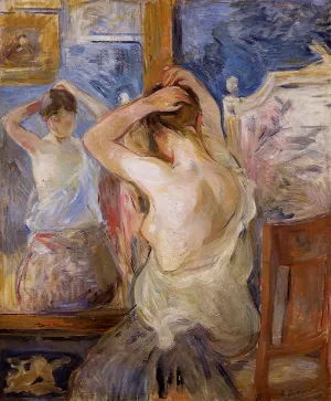 Before the Mirror Oil painting by Berthe Morisot