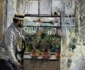 Eugene Manet on the Isle of Wight by Berthe Morisot - Oil Painting Reproduction