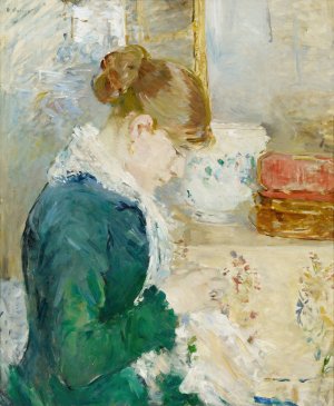 Femme cousant by Berthe Morisot Oil Painting