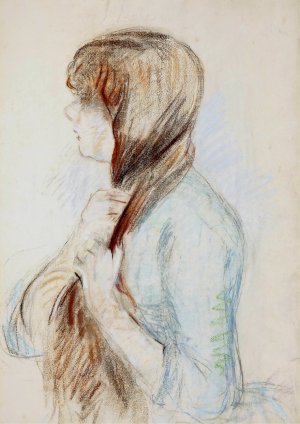 Girl Plaiting her Hair by Berthe Morisot Oil Painting