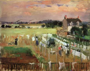 Hanging Out the Laundry to Dry painting by Berthe Morisot