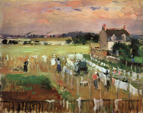 Main Product Photo of Hanging Out the Laundry to Dry Painting by Berthe Morisot