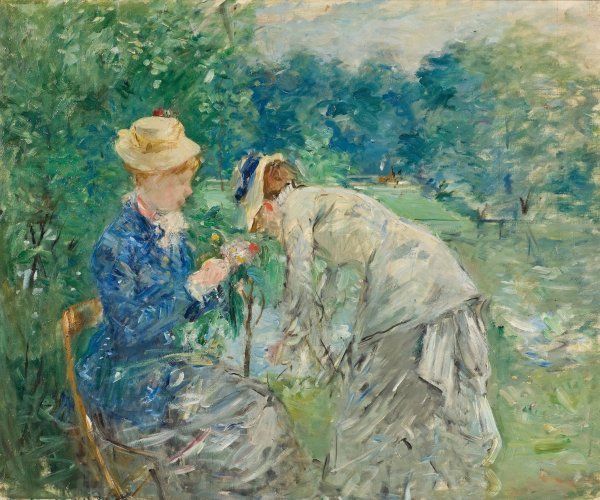 In the Bois de Boulogne by Berthe Morisot - Hand-Painted Oil Painting Reproduction