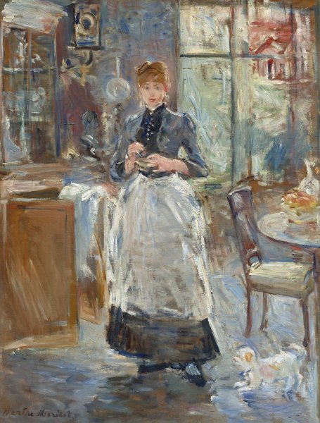 In the Dining Room  by Berthe Morisot - Hand-Painted Oil Painting Reproduction