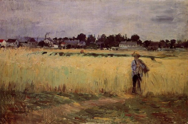 Main Product Photo of In the Wheat Fields at Gennevilliers Painting by Berthe Morisot