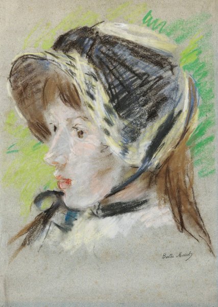 Jeanne Pontillon a La Capeline  by Berthe Morisot - Hand-Painted Oil Painting Reproduction