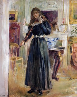Julie Playing a Violin by Berthe Morisot Oil Painting