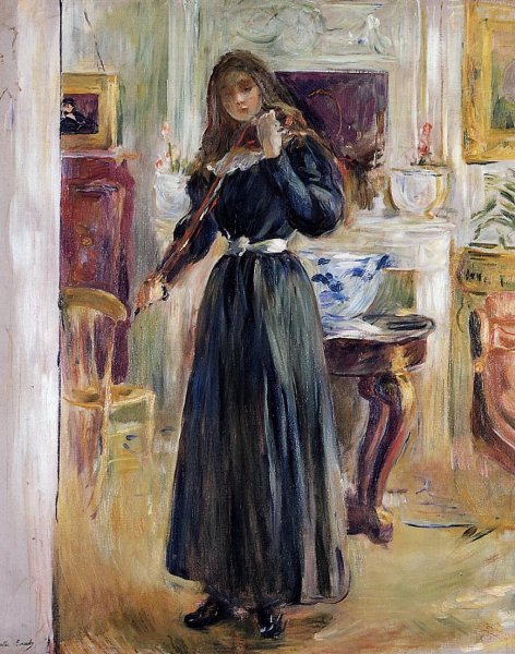 Main Product Photo of Julie Playing a Violin Painting by Berthe Morisot