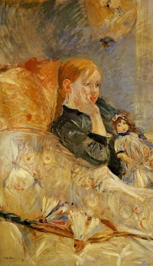 Little Girl with a Doll by Berthe Morisot - Oil Painting Reproduction