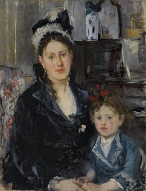 Portrait of Mme Boursier And Her Daughter by Berthe Morisot Oil Painting