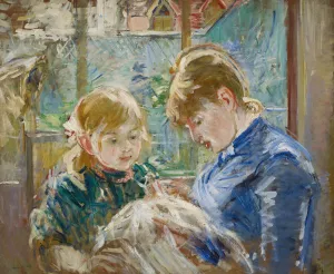The Artist's Daughter, Julie, with her Nanny by Berthe Morisot Oil Painting