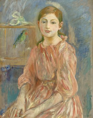 The Artist's Daughter with a Parakeet by Berthe Morisot Oil Painting