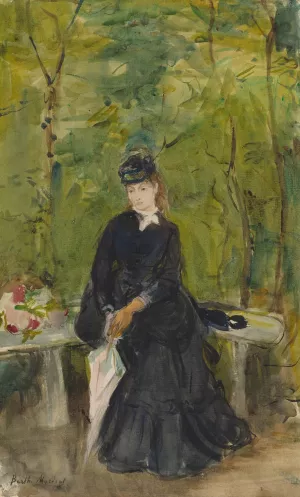 The Artist's Sister Edma Seated In A Park by Berthe Morisot Oil Painting