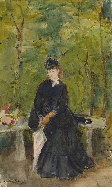 Main Product Photo of The Artist's Sister Edma Seated In A Park  Painting by Berthe Morisot