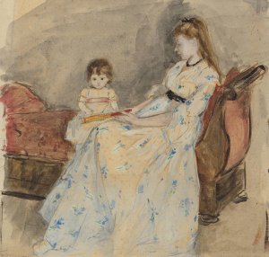 The Artist's Sister, Edma With Her Daughter Jeanne by Berthe Morisot Oil Painting