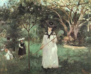 The Butterfly Chase Oil painting by Berthe Morisot