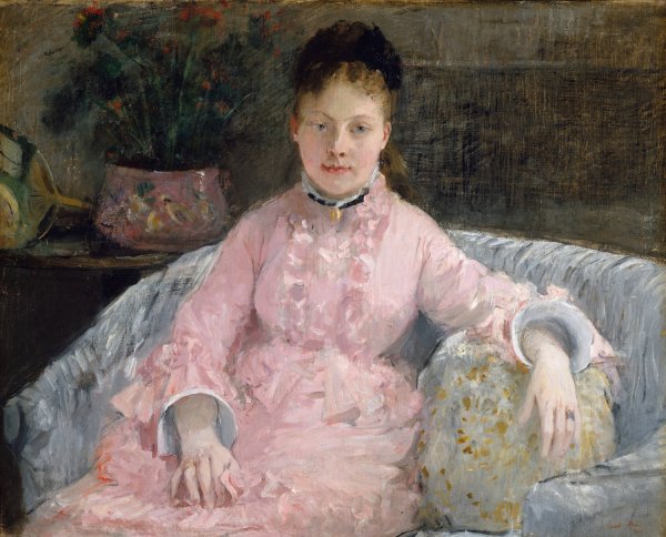 The Pink Dress  by Berthe Morisot - Hand-Painted Oil Painting Reproduction