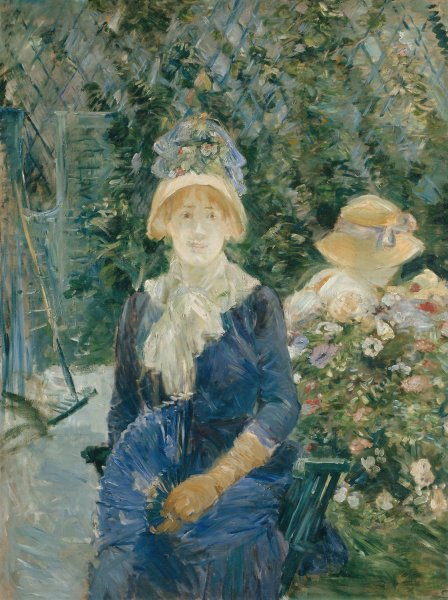 Woman in a Garden  by Berthe Morisot - Hand-Painted Oil Painting Reproduction