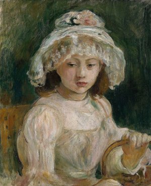 Young Girl with Hat by Berthe Morisot Oil Painting