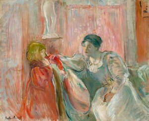Young Woman and Child by Berthe Morisot Oil Painting