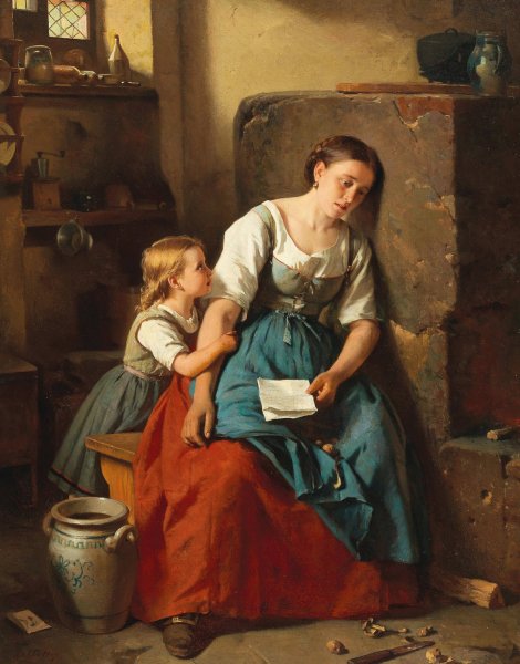 Main Product Photo of Der Brief Painting by Berthold Woltze