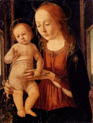 Madonna And Child In A Landscape painting by Biagio D'Antonio
