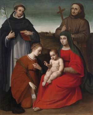 Madonna And Child With Saints by Biagio Pupini Oil Painting
