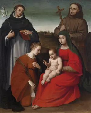 Madonna And Child With Saints Oil painting by Biagio Pupini