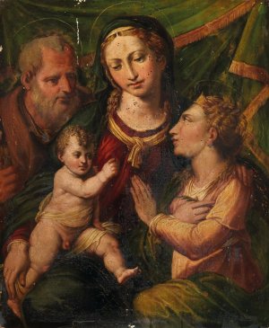 The Mystic Marriage of Saint Catherine by Biagio Pupini Oil Painting