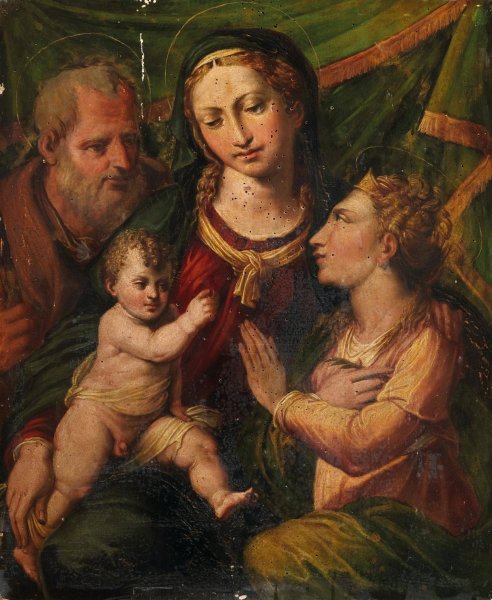 The Mystic Marriage of Saint Catherine by Biagio Pupini - Hand-Painted Oil Painting Reproduction