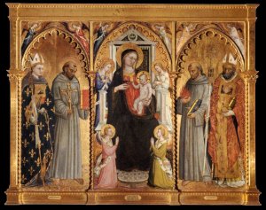 Madonna and Child with Saints and Angels by Bicci Di Lorenzo Oil Painting