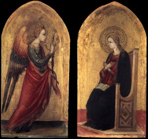 The Angel and the Virgin of Annunciation by Bicci Di Lorenzo Oil Painting