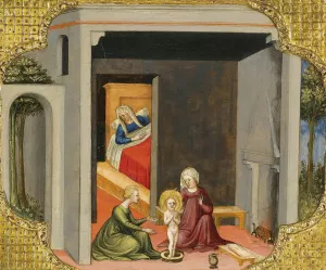 The Birth Of St Nicholas Of Bari by Bicci Di Lorenzo Oil Painting