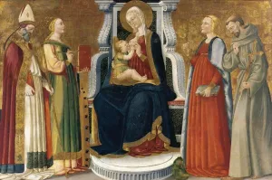 Madonna and Child Enthroned with Saints painting by Bicci Di Neri