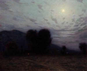 Moonlit Landscape by Birge Harrison Oil Painting
