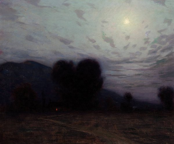 Moonlit Landscape by Birge Harrison - Hand-Painted Oil Painting Reproduction