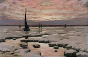 Winter Sunset by Birge Harrison Oil Painting
