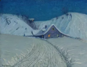 Winter's Cabin at the Curve by Birge Harrison Oil Painting