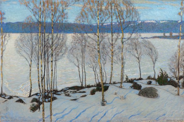 The Approach of Spring  by Bjorn Ahlgrenson - Hand-Painted Oil Painting Reproduction