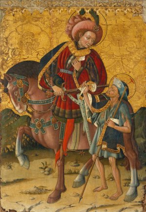 Saint Martin Sharing his Cloak by Blasco De Granen Oil Painting